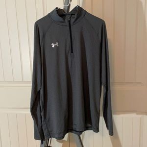 Like new Men’s Under Armour Heat Gear 1/4 zip lightweight pullover Grey